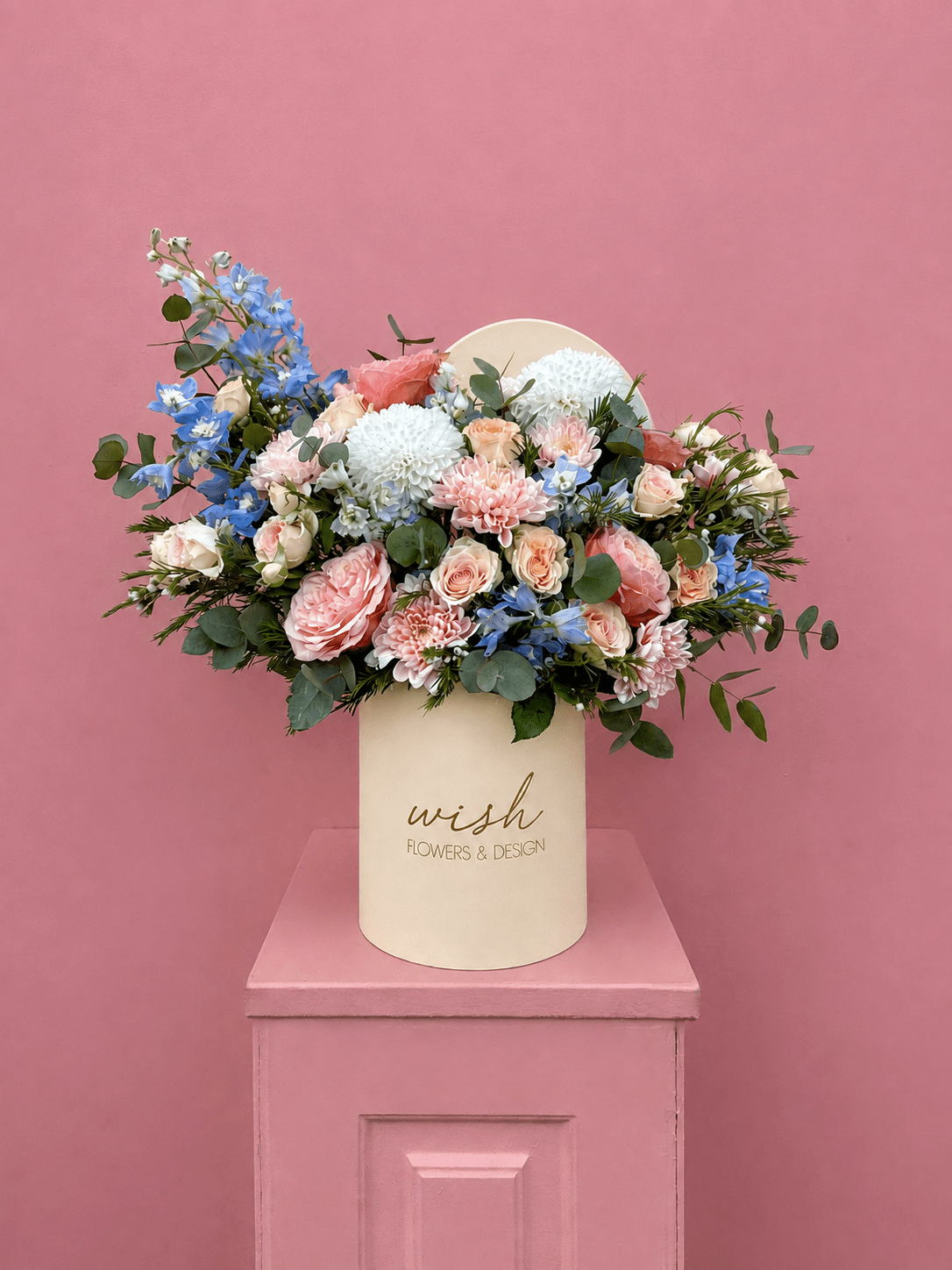 Pastel Jardin Krem Kadife Kutuda Aranjman